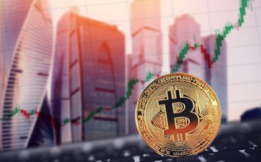 Bitcoin. Gold bitcoin on a dark background growth chart ID:217872163